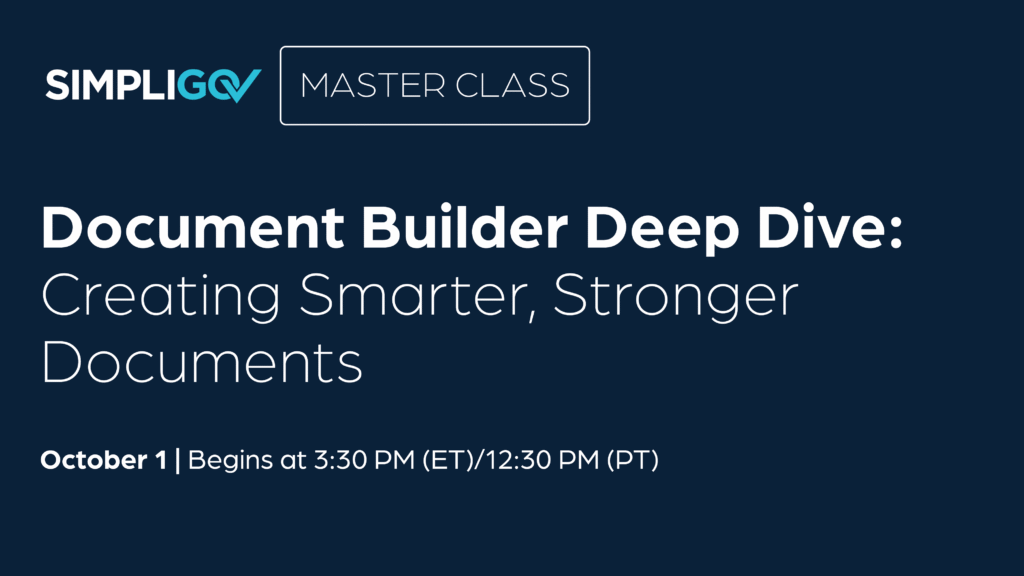 SimpliGov Master Class- Document Builder
