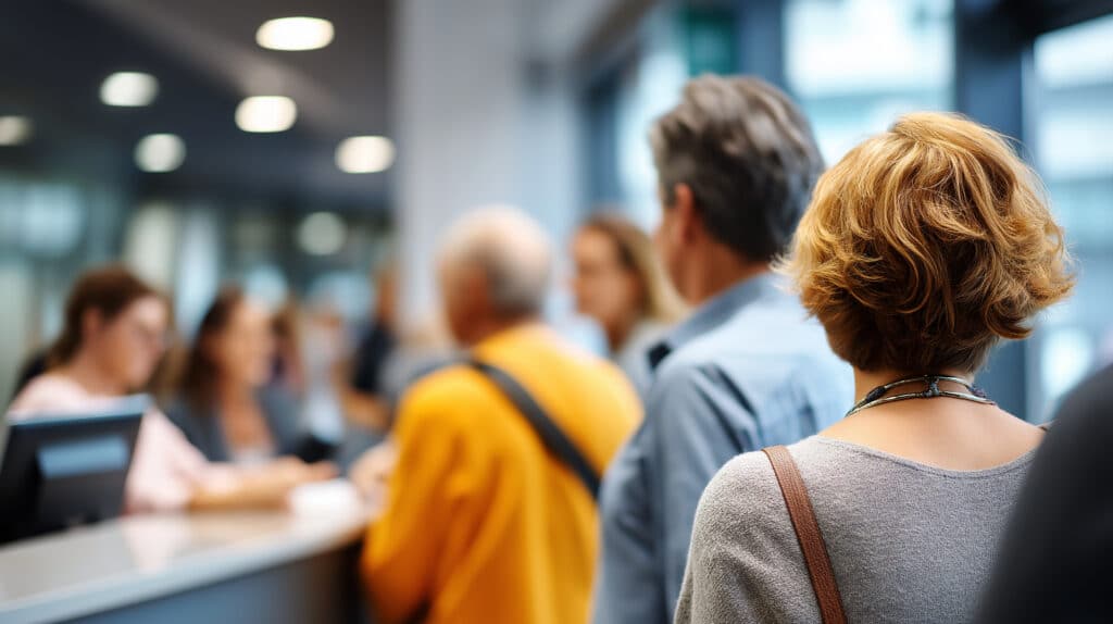 Resident hesitating during an online government payment transaction due to confusing portal redirect